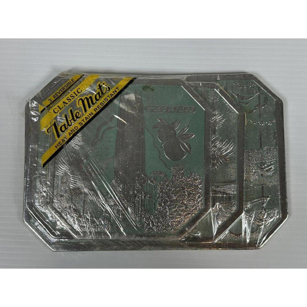 MCM Florida Foil Embossed Hot Pad Trivet Souvenir Travel Memorabilia New In Pack